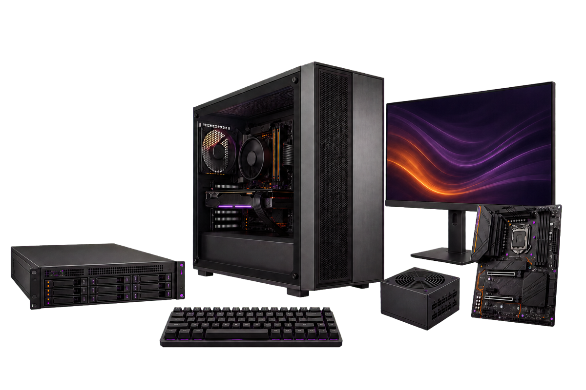 PC, Server, Monitor, Tastatur und professionelle IT-Hardware